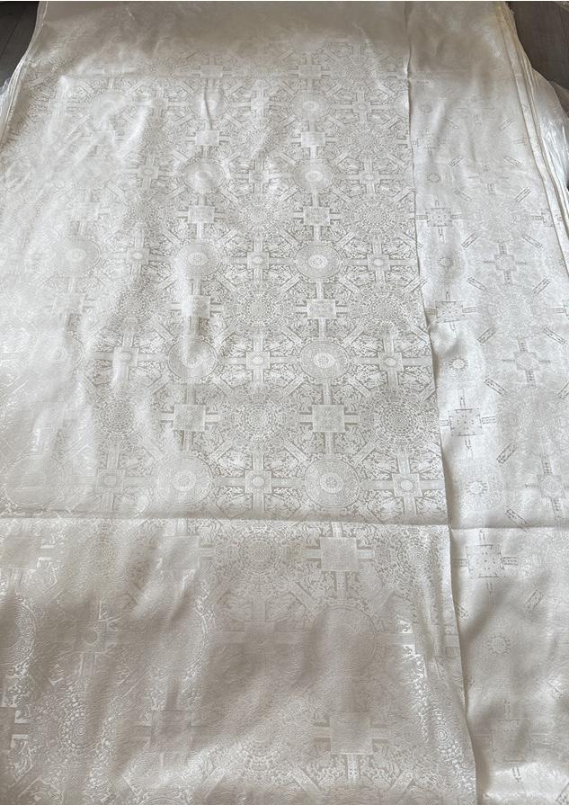 Pure white baoxiang jacquard with subtle embossed patterns, Sewing, Upholstery, 57"Wide
