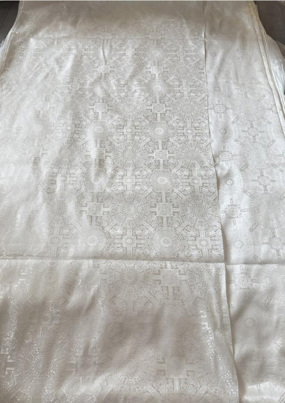Pure white baoxiang jacquard with subtle embossed patterns, Sewing, Upholstery, 57"Wide