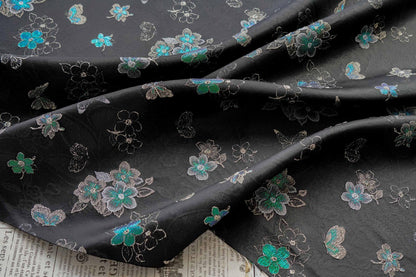 Luxury Embossed Jacquard Fabric for Dresses ��� Elegant Textured Couture Materi"W