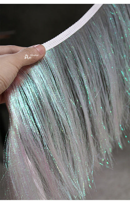 Fringed Polyester Fabric: Handmade Designer Accessory, 20cm Wide