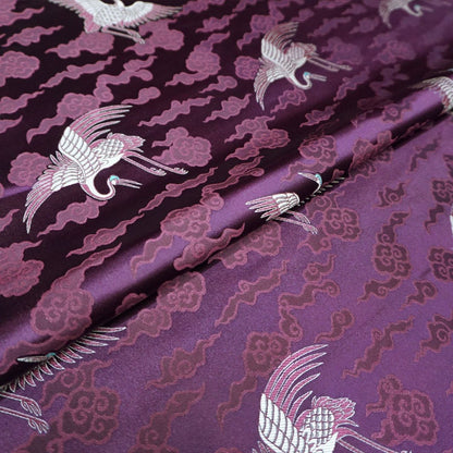 Crane Brocade Fabric: Colorful Silk Rayon Blend, 29" Wide