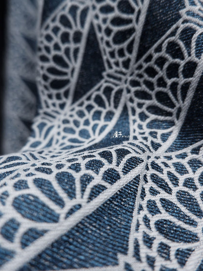 Jacquard Denim Fabric: Linear Crown Pattern, Upholstery & Sewing (57")