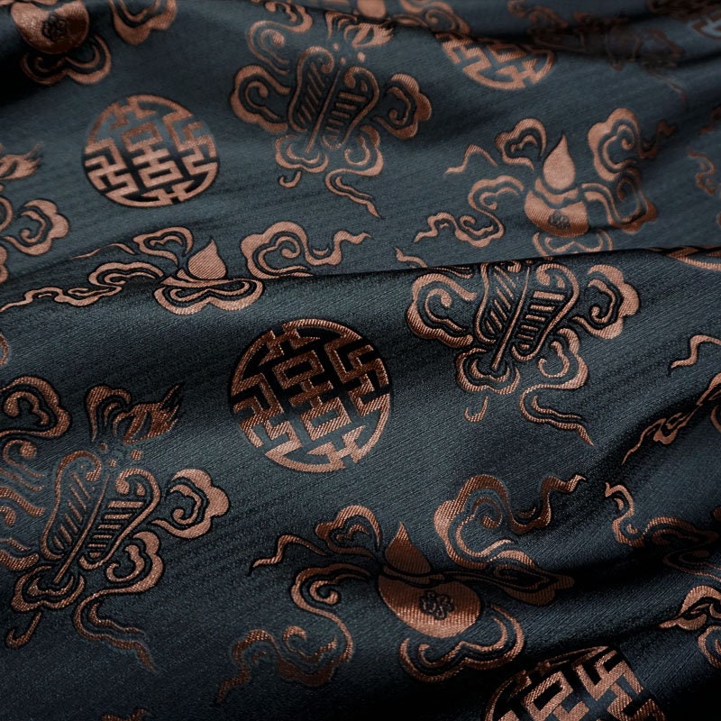 Brocade Fabric: Eight Immortals Design, Mongolian Style (29.5" Wide)
