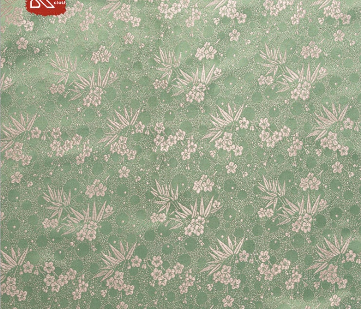 Cherry Blossom Brocade Fabric: Bamboo Jacquard, Renaissance Sewing, Upholstery (by the Meter)