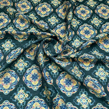 Dunhuang Buddha Tencel Fabric: Asian Style Upholstery, Scarf & Curtain