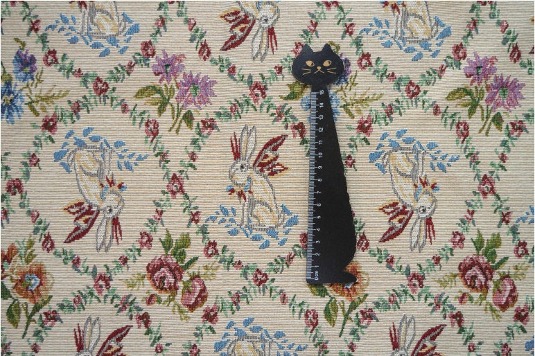 Rabbit Zoo Jacquard Fabric: Autumn Winter Upholstery, Sewing Material (59"W By 1 Meter)