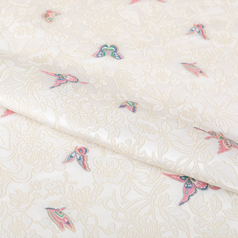 Butterfly Brocade Fabric: 59"W Rayon Cheongsam Quilting Fabric
