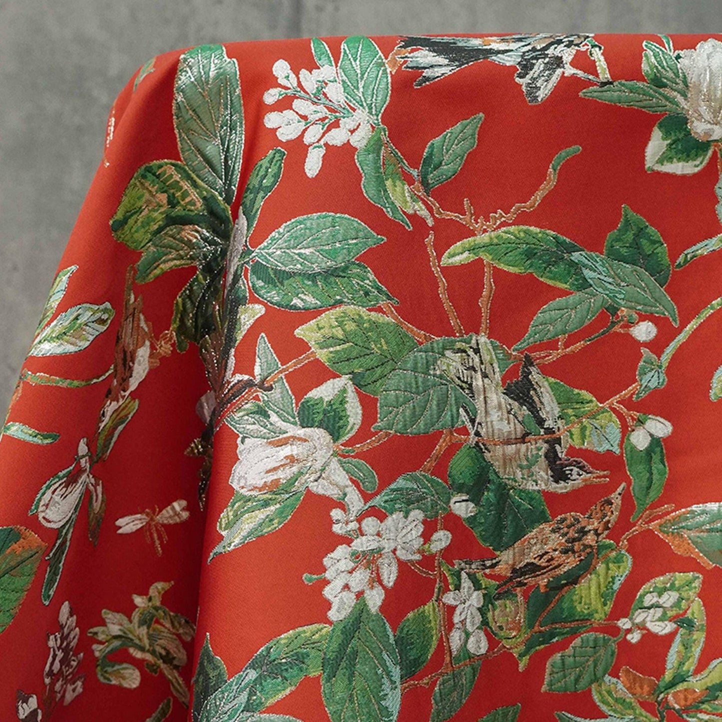 Gold Bird Jacquard Fabric: Colorful Upholstery, Costume, & Sewing - 57"W By Meter
