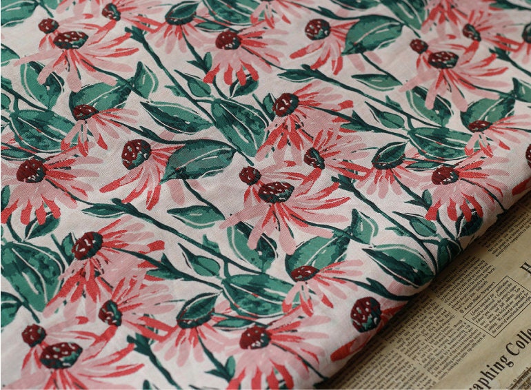 Floral Jacquard Spandex Cotton Fabric: 3D Texture Designer Sewing Material, 57"W