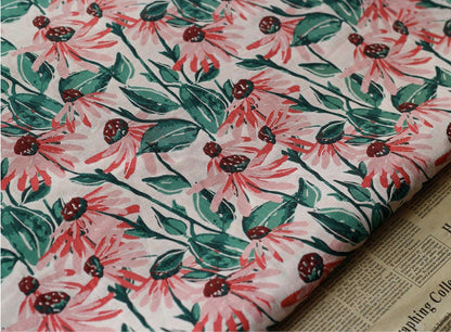 Floral Jacquard Spandex Cotton Fabric: 3D Texture Designer Sewing Material, 57"W