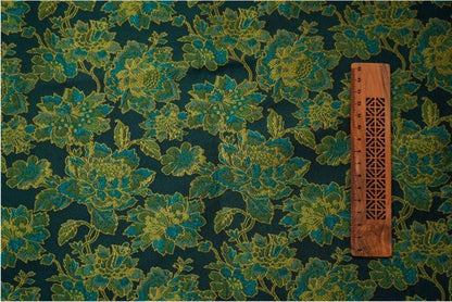 Green Floral Jacquard Damask Fabric: 55"W Oriental Costume Decor