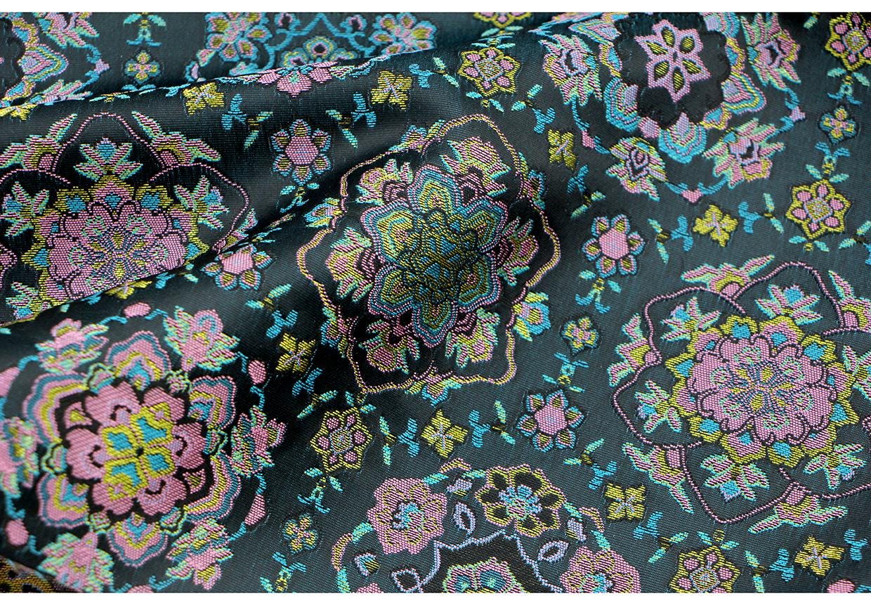 Tissu brocart DunHuang Baoxiang : 59 po de large, pour costumes tibétains