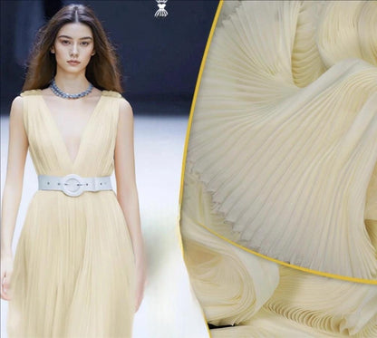 Pleated Chiffon Tulle Fabric: 57"W Accordion Drape, Sewing & Costume