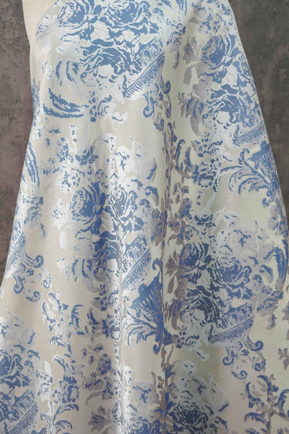 Vintage Floral Scroll Jacquard Fabric, 59" Wide