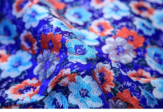 Tissu jacquard brocart à motifs floraux : tissu pour robe en rayonne de 35 pouces de large