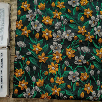 3D Floral Fabric: Yarn-Dyed Rayon Blend, 65" Wide