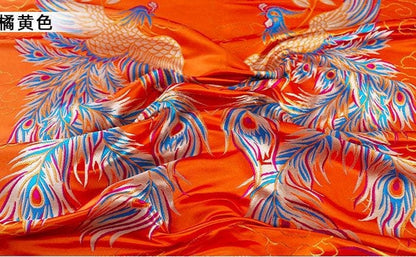 Phoenix Brocade Fabric: Chinese Mongolian Gown Robe, Rayon Jacquard (29.5" Wide)