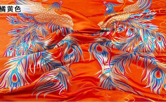 Phoenix Brocade Fabric: Chinese Mongolian Gown Robe, Rayon Jacquard (29.5" Wide)