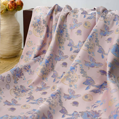 Tissu jacquard brocart à poissons rouges : style rétro, largeur 160 cm (63 po) - Vendu au mètre