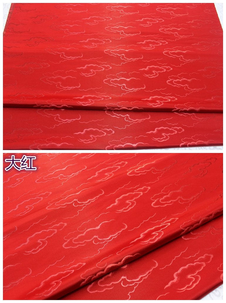 Cloud Brocade Jacquard Fabric: Colorful Costume Dress Material - By The Meter