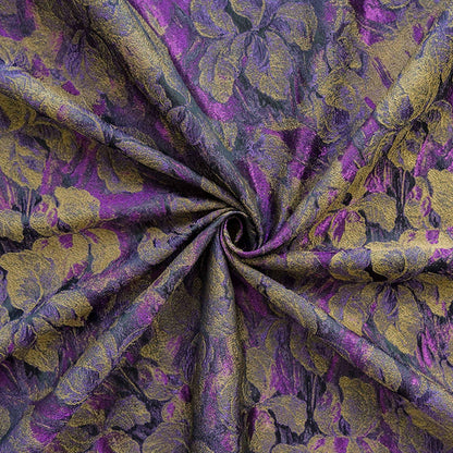 Tissu jacquard à motif floral : fil de rayonne doré, largeur 160 cm, pour matelassage d’ameublement
