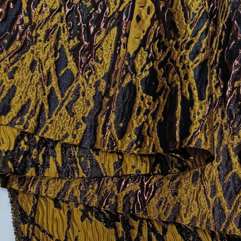 Turquoise Gold Thread Metallic Fabric: Designer Upholstery, Costume, Decor