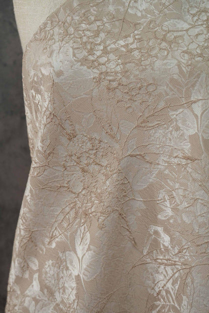 Chinese Style Embossed Jacquard Fabric ��� Abstract Floral Vine Dark Pattern Brocade for Sewing, Dressmaking, Home Decor, Upholste"Wide