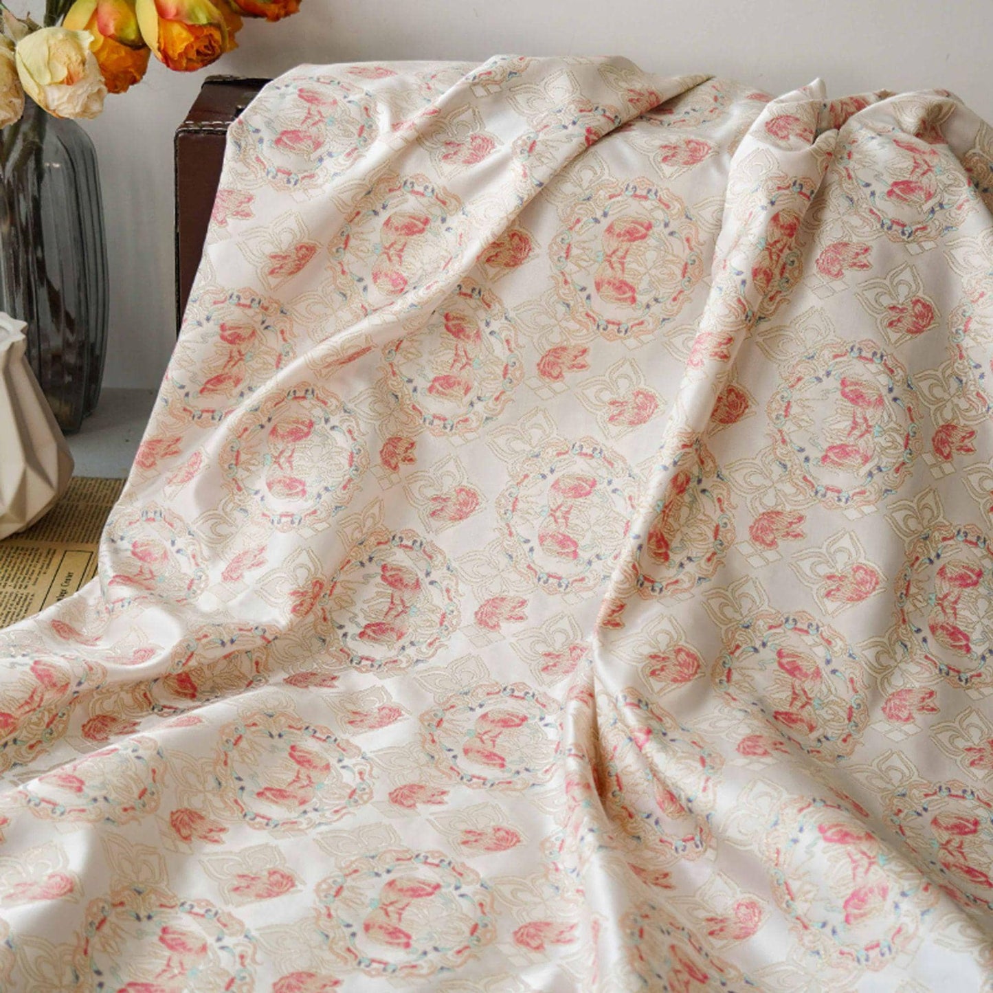 Butterfly Jacquard Fabric: Bright Color Upholstery, Costume, Decor (66")