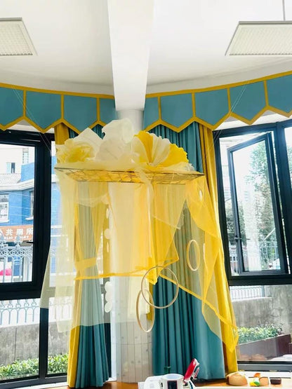 Yellow Sheer Mesh Fabric ��" Gauze for Draping & Decor