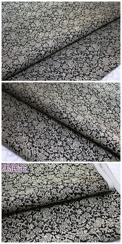 Phoenix Tail Brocade Fabric: Floral Chinese Silk (29.5 Inches Wide)