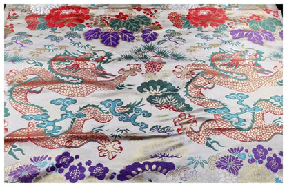 Dragon Jacquard Satin Fabric: Silk Rayon Brocade, Costume Decor - Poppylollipop