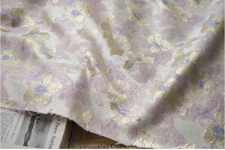 Gold Thread Jacquard Fabric: Retro Upholstery, Costume, & Decor