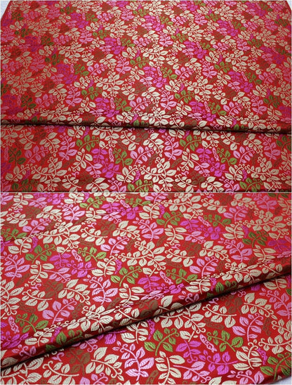Leaf Brocade Fabric: Silk Rayon Jacquard for Cheongsam & Kimono