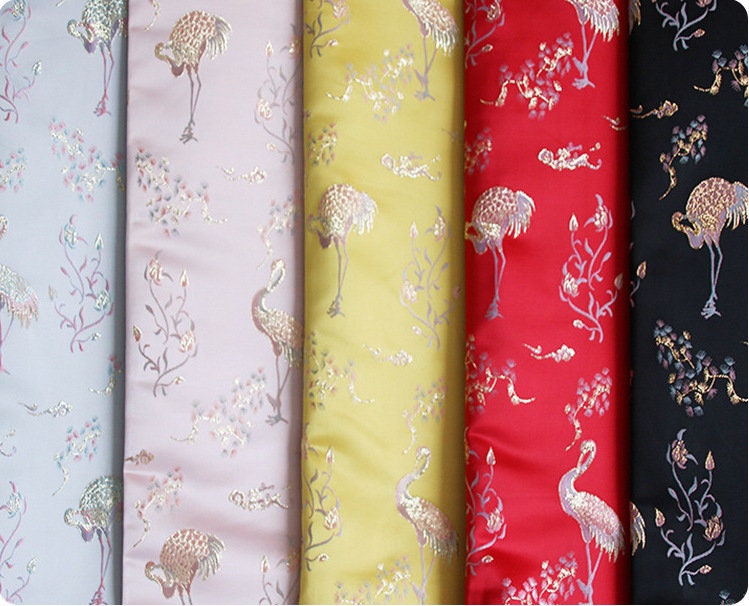 Gold Thread Damask Jacquard Fabric: Metallic Brocade, 57"W