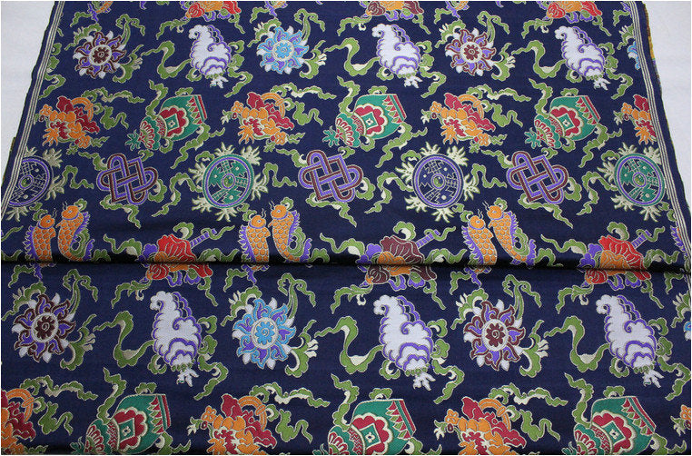 Chinese Brocade Fabric: Silk Rayon Jacquard, Mongolian Gown Decoration