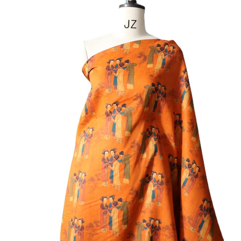 Tang Yin Court Ladies Linen Fabric: Ming Dynasty Sewing & Upholstery