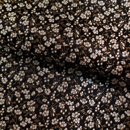 Tissu brocart de soie à motifs floraux : satin de rayonne de 114 cm de large, idéal pour la confection de costumes et l’ameublement, vendu au mètre.