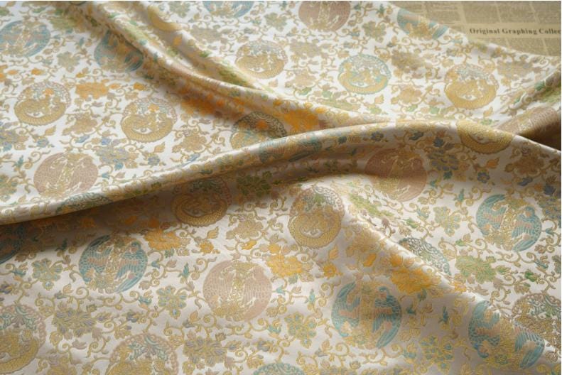 Tissu à motif Bada mongol : 165 cm de large, pour ameublement, costumes et décoration.