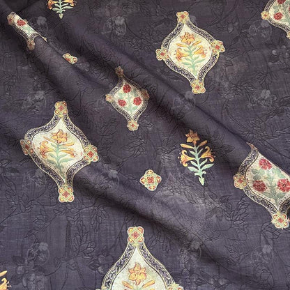 Geometric Floral Tencel Ramie Fabric: Dressmaking, Upholstery - 59" Wide