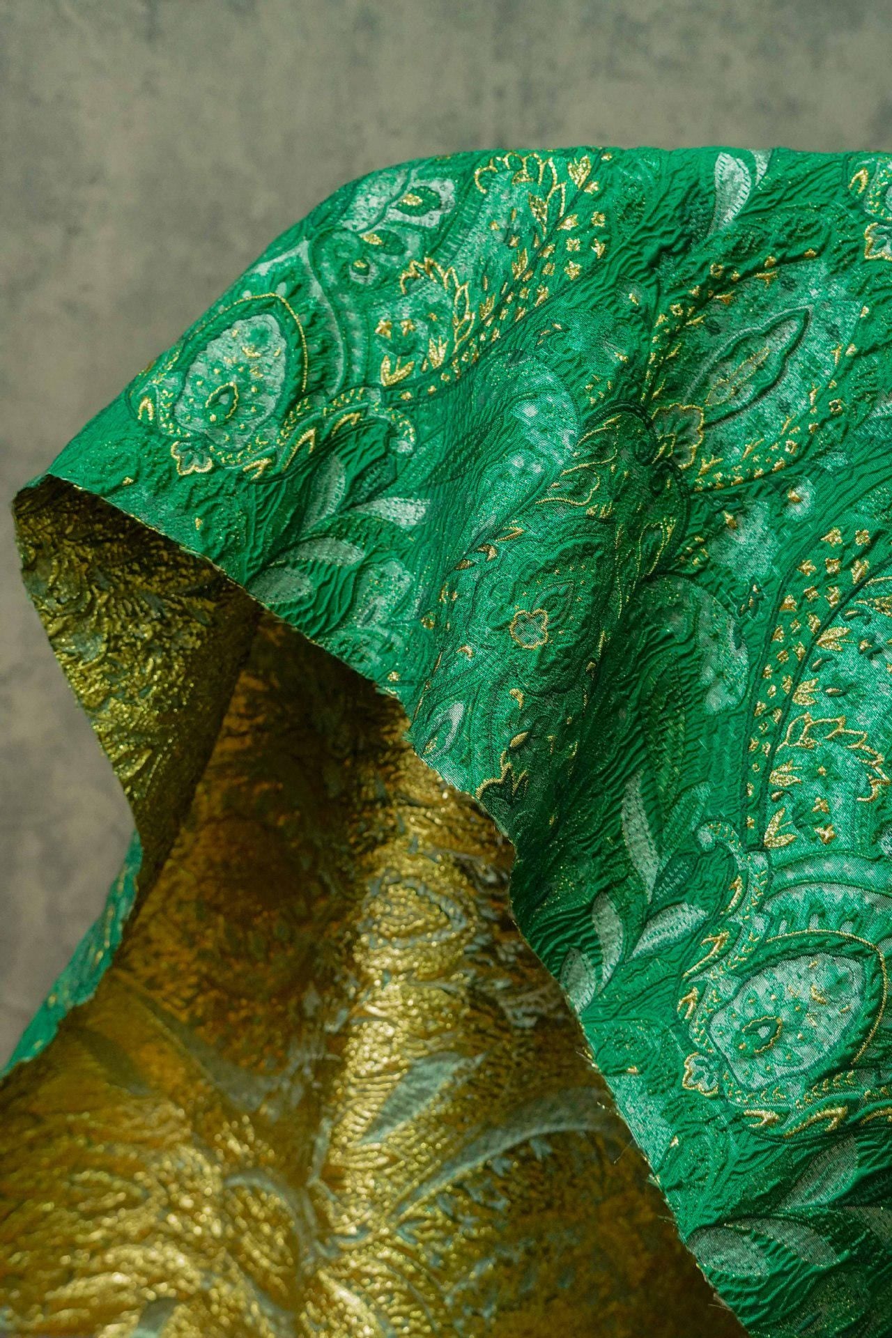 Embossed Jacquard Fabric: Fresh Green European Designer Upholstery, Quilting & Sewing