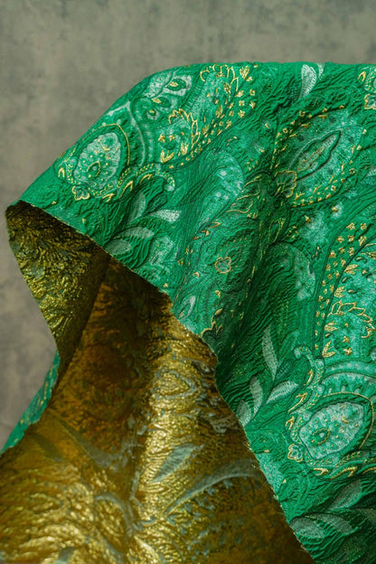 Embossed Jacquard Fabric: Fresh Green European Designer Upholstery, Quilting & Sewing