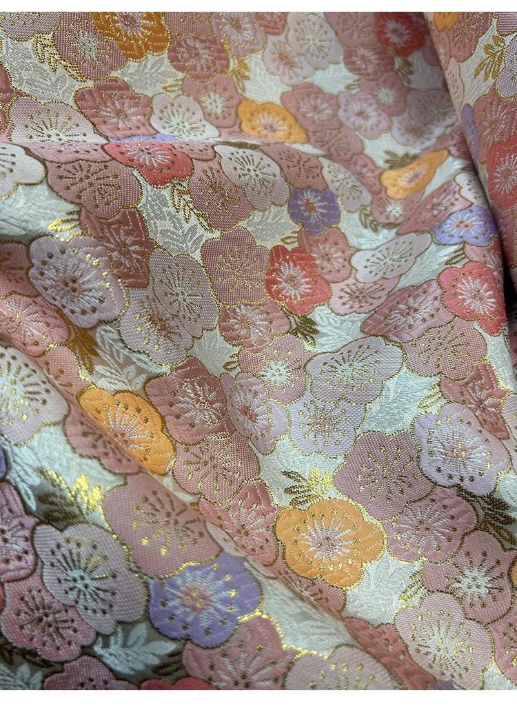 Cherry Blossom Jacquard Brocade Fabric: 59" Wide Kimono Sewing