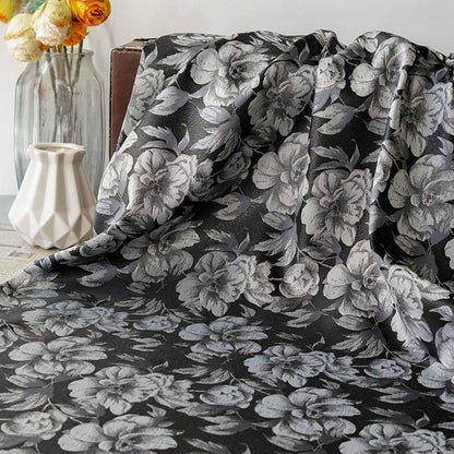 Gold & Silver Floral Jacquard Fabric - 65" Wide