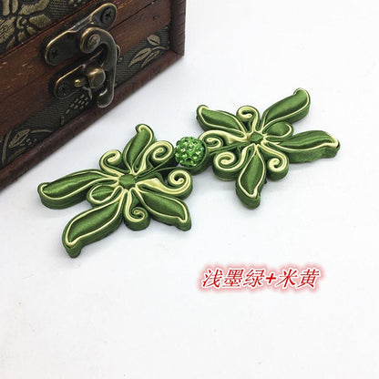 Boutons de cheongsam en satin à motif papillon faits main : fermeture à nœud chinois