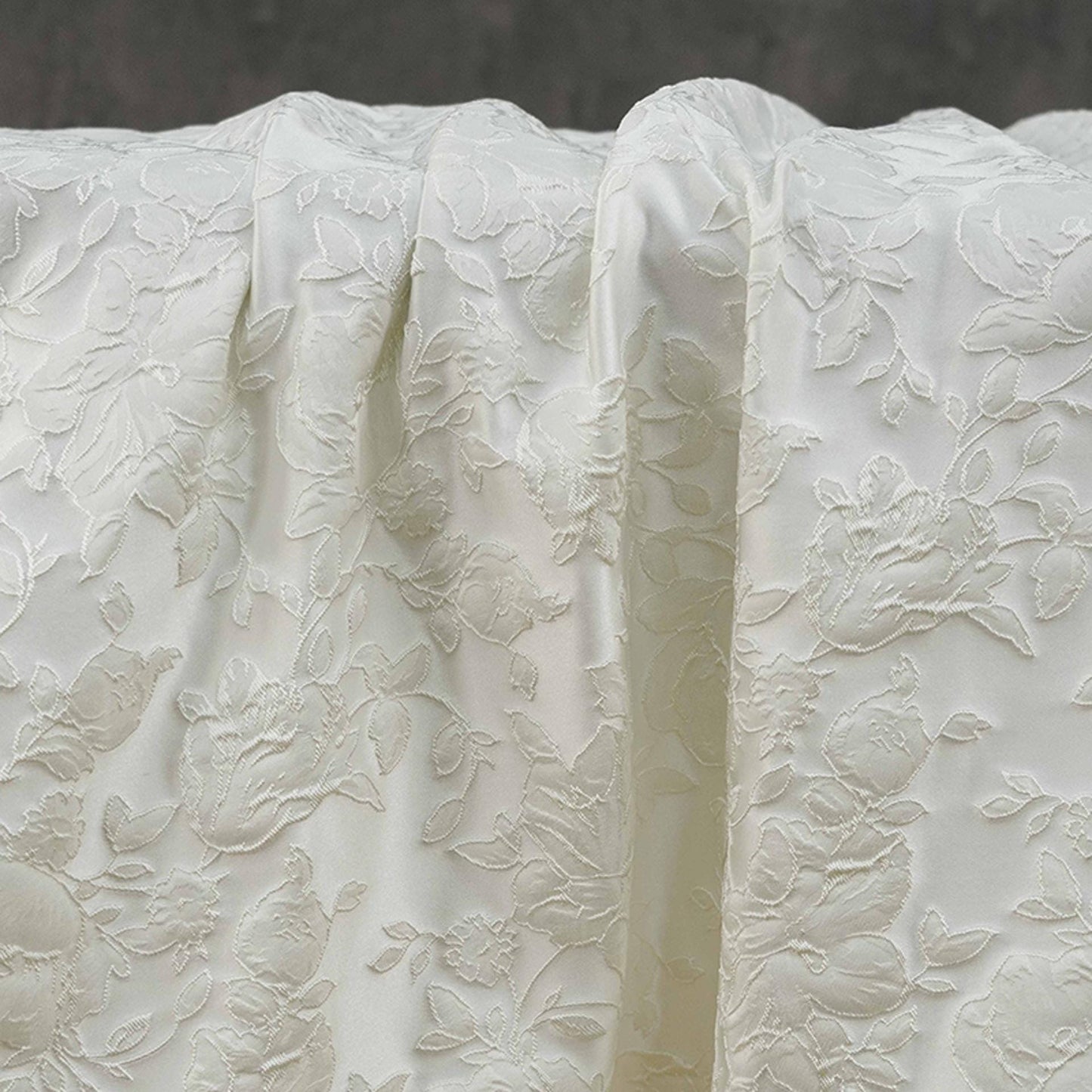 Romantic Off-White Embossed Rose Jacquard Fabric ��� Upholstery, Quilting & Home Dec"Wide