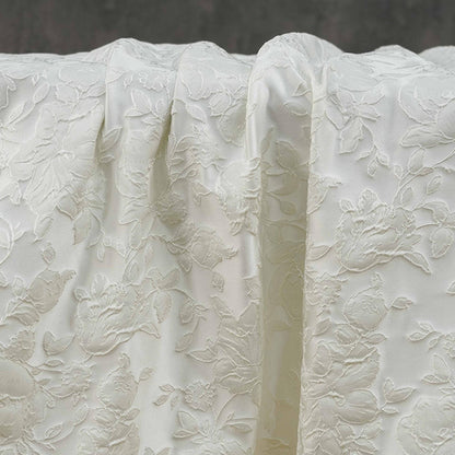 Romantic Off-White Embossed Rose Jacquard Fabric ��� Upholstery, Quilting & Home Dec"Wide