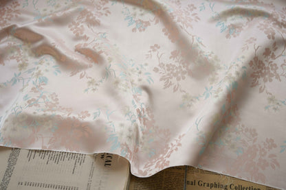 Floral Print Satin Fabric: Soft Polyester Material, 65" Wide