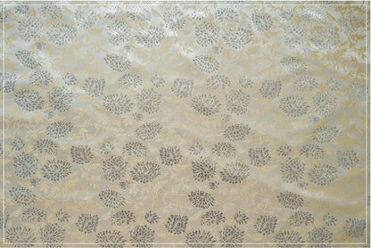 Reversible Floral Jacquard Fabric: Gold Thread Embossed Weave, 65" Wide