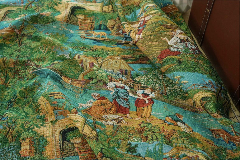 Jacquard Woven Fabric: Oil Painting Pattern, 50% Cotton (59"W)