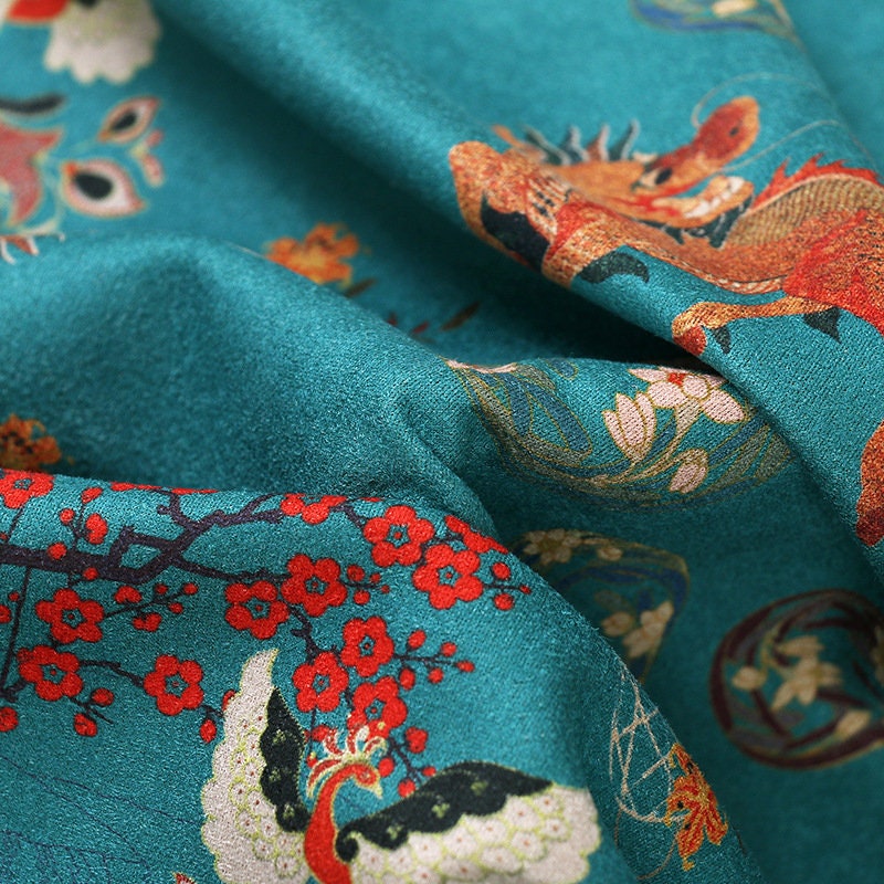 Floral Phoenix Micro Faux Suede Fabric: 59" Wide, Apparel & Decor